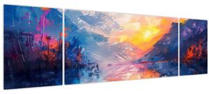 Obraz - Malba krajiny (170x50 cm)