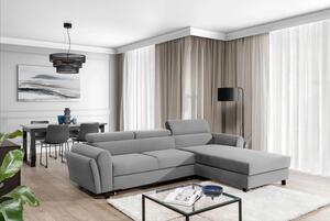 Elegantní rozkládací sedací souprava ASTRAEA - světle šedá, pravý roh