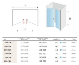Mereo, Náhradní sprchové dveře lítací, pravé, pro CK80513K, CK80513KP