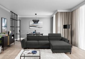 Elegantní rozkládací sedací souprava ASTRAEA - tmavě šedá 2, pravý roh