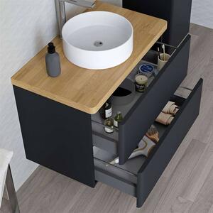 Mereo, Siena, koupelnová skříňka s keramickym umyvadlem 101 cm, bílá, antracit, černá, CN4122