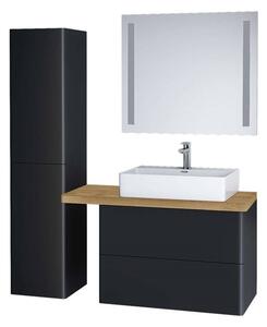 Mereo, Siena, koupelnová skříňka s keramickym umyvadlem 61 cm, bílá, antracit, černá, CN410