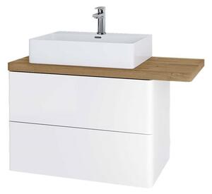 Mereo, Aira, koupelnová skříňka 101 cm, bílá, dub, šedá, CN432S