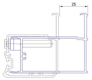 SanSwiss ACSL2 profil k rozšíření dveří na straně pantů ke zdi o 25 mm MOBILITY ,SWING-line