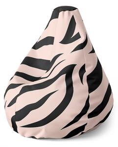 Sablio Sedací vak Pear Růžový vzor zebry - 70 x 70 x 95 cm