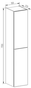 Mereo, Aira, koupelnová skříňka 157 cm vysoká, levé otevírání, bílá, dub, šedá, CN724LN