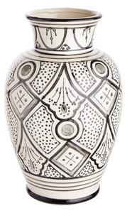 MOROCCO Váza 33 cm - bílá/černá