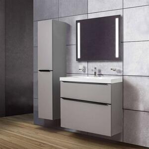 Mereo, Mailo, koupelnová skříňka s keramickým umyvadlem 61 cm, bílá, dub, antracit, CN540B
