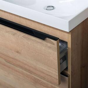 Mereo, Mailo, koupelnová skříňka s keramickým umyvadlem 61 cm, bílá, dub, antracit, CN540B