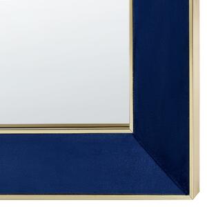 Sametové nástěnné zrcadlo 50 x 70 cm modré LAUTREC