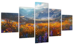 Obraz - Malovaná horská krajina II. (125x70 cm)