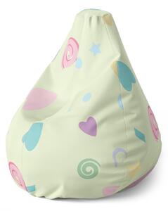 Sablio Sedací vak Pear Srdíčka a spirály XL - 70 x 95 x 15 cm