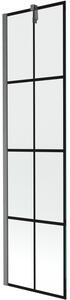 Mexen, Mexen Next parawan nawannowy 1-skrzydłowy 50 x 150 cm, czarny wzór, gun gray szczotkowany - 895-050-000-00-77-66