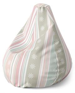 Sablio Sedací vak Pear Pruhy a tečky - 140 x 100 x 25 cm