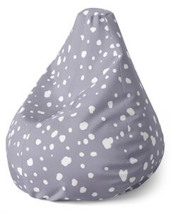 Sablio Sedací vak Pear Bílé flíčky na fialové - 70 x 70 x 95 cm