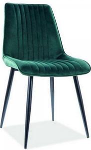 Jídelní židle Kim Velvet, zelená / černá