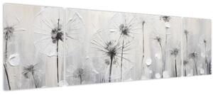 Obraz - Pampelišky, malba (170x50 cm)