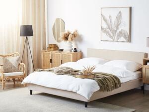 Čalouněná postel béžová 160 x 200 cm FITOU