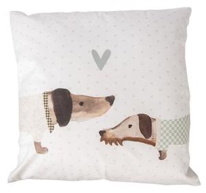 Povlak na polštář jezevčíci ve svetru polyester – 45x45 cm