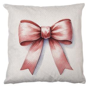 Povlak na polštář červená akvarelová mašle polyester – 45x45 cm