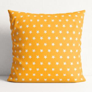 Goldea bavlněný povlak na polštář - vzor bílé hvězdičky na oranžovém 30 x 50 cm