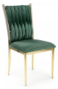 Jídelní židle Ravia, tmavě zelená / zlatá