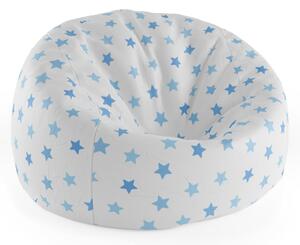 Sablio Sedací vak Cocoon Modré hvězdy na bílé: 115 x 75 cm x 45 cm