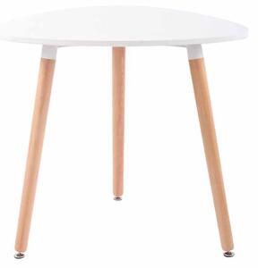 Kuchyňský stůl dřevěný Abenra 80 natura / bílá ~ v75 x Ø80 cm Barva Bílá