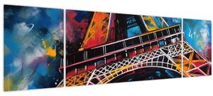 Obraz - Malba Eiffelovy věže II. (170x50 cm)