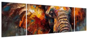 Obraz - Malba slona (170x50 cm)