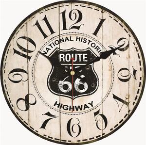 Živá Zeď Dřevěné nástěnné hodiny Route 66