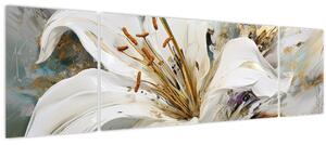 Obraz - Abstrakce s lilií (170x50 cm)