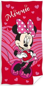 Vesna | Dětská osuška Minnie pink Hearts 70x140 cm