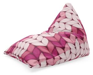 Sablio Sedací vak Triangl Tříbarevné růžové pletení: 120 x 100 x 100 cm