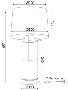 ACA Lighting Floor a amp;Table stolní svítidlo OD90791TBC