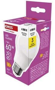 LED žárovka E27- ZQ5E43, 7W, Neutrální bílá 4000K, 806lm (LED žárovka E27)