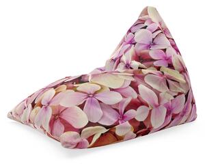 Sablio Sedací vak Triangl Růžové květy: 120 x 100 x 100 cm