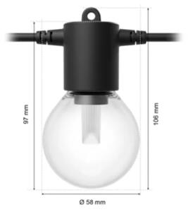 Venkovní světelný řetěz - prodloužení, bez zdroje LED 1000–20000K čierna IP65 Philips HUE White and Color Ambiance Festavia extension 8721103062857