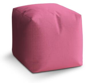 Sablio Taburet Cube Azalkově růžová: 40x40x40 cm