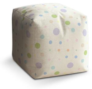 Sablio Taburet Cube Tříbarevné puntíky: 40x40x40 cm