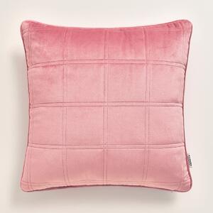 Room99 Dekorační povlečení na polštář Colette Velvet Prošívané Kostky Barva: Růžová, Velikost: 40 x 40 cm