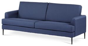 Trojmístná sedačka, potah modrá látka, kovové nohy, černý matný lak - ASB-019 BLUE