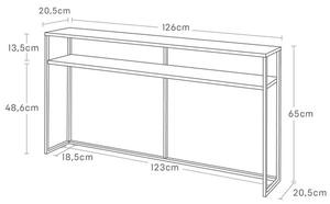 Konzolový stolek v černé a tmavě hnědé barvě v dekoru jasanu 20,5x126 cm Tower – YAMAZAKI