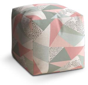 Sablio Taburet Cube Obrazce v něžných barvách: 40x40x40 cm