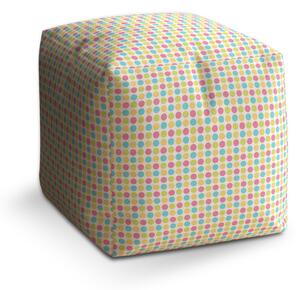 Sablio Taburet Cube Veselé barevné puntíky: 40x40x40 cm