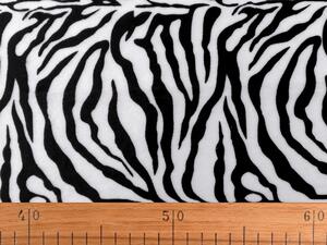Imitace zvířecí kůže zebra METRÁŽ - bílá černá