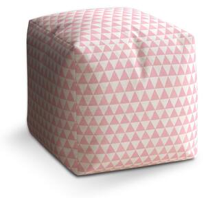 Sablio Taburet Cube Růžové a bílé trojúhelníky: 40x40x40 cm
