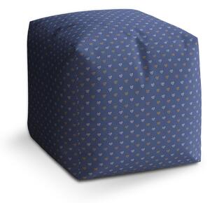 Sablio Taburet Cube Srdíčka na modré: 40x40x40 cm
