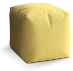 Sablio Taburet Cube Červené kroužky na žluté: 40x40x40 cm
