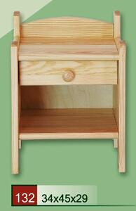 Dřevěný noční stolek CLASSIC 132 z masivu borovice